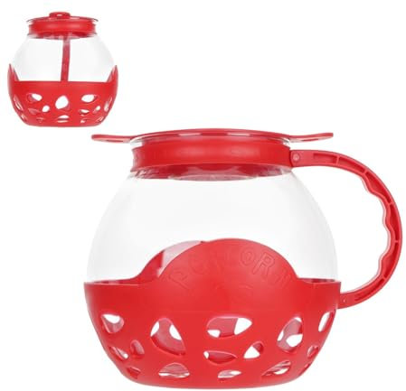 Popcorn Maker | Popcorn Popper | Popcorns Bucket | Portable Small Glass Popcorn Maker, Sturdy Microwave Popcorn Cooking Gadget, Homemade Popcorn Bucket for Home Use
