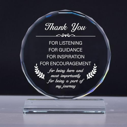 Cutywood Thank You Gifts Crystal Ornament, Gratitude Expression Gift for Women Men, Engraved Leaving Retirement Gifts, Modern Minimalist Desk Decoration