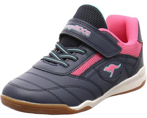 KangaROOS Backyard 2.0 EV Hallenturnschuh, dk Navy/Daisy pink, 34 EU