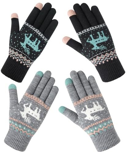 Chalier Fashion Warme Winterhandschuhe für Damen, Winter Touchscreen Handschuhe, winddichte warme Fäustlinge