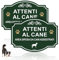 2 pz Cartello Attenti al Cane Metallo in Alluminio,25 x 18 cm,Facile da installare,per Uso Interno o Esterno,Resistente UV,Resistente alle intemperie Verde