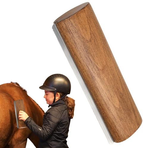 Fmzrbnih Pferdepflegebürste – Pferdepflegebürste, Ergonomischer Holzpfleger Für Haustiere | Pferdebürste Mit Holzgriff Und Edelstahlzähnen Für Hunde, Katzen, Ziegen, Kühe Und, 7,9 X 2,7 X 1,3 Zoll