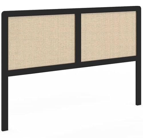 IDMarket - Tête de lit sur Pied EDHEN 160 cm cannage et Bois Noir