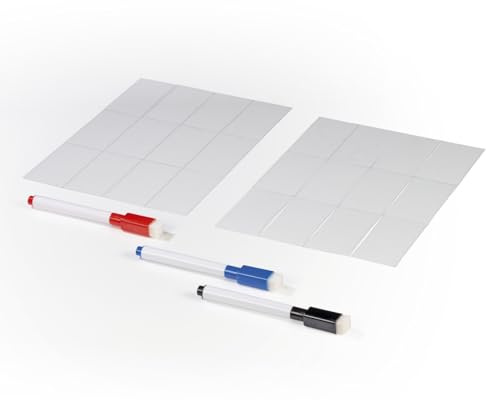 EASYmaxx Schreib-Set für Leuchtkasten A4 / A3 Format | Inkl. 3 Stifte & 24 blanko Karten | Für individuelle Textbotschaften in schwarz/blau/rot