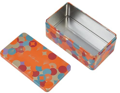 Dream Cake Tin box for Cakes and Baked Goods with Lid, Orange and Blue Floral Pattern Cookie Cake Box Oily Baked Goods Cookie Box Kitchen Storage