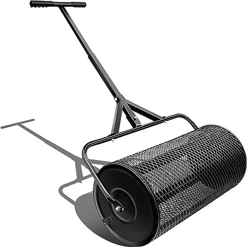 YANDDEA Spandiconcime per Prato e Giardino 24 Pollici Spandiconcime * Spandiconcime per Torba e Muschio per la Cura del Prato e del Giardino,Black