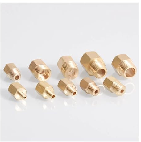 TGSYMTWA 1pc Metric Thread 1/2 BSPP Thread Brass Reducer Female to Male Pipe Fitting Connector Adapter for Pressure Gauge Air Gas Fuel Water(DN6-M8x1)