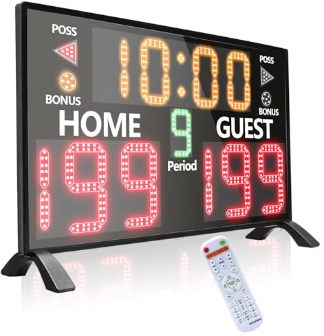 YZ Digitale Anzeigetafel mit Fernbedienung, tragbare Basketball-Anzeigetafel mit Timer-Uhr, elektronische Anzeigetafel mit Fernbedienung, Tisch-Anzeigetafel, Punktezähler für Outdoor-Spiele