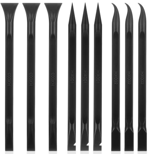 Kunststoff Schaber 9 Stück Plastikspachtel, kunststoffspachtel, Schaber Werkzeug, Plastik Spachtel, Kratzfreier Küchenschaber Reinigungstift für Etiketten Entfernen von Kleber und Teile Reparatur