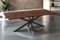 SAM Esstisch Josy | 220 x 100 cm | Holz Nussbaum-Optik | Spider-Gestell Metall schwarz | 40 mm Tischplatte mit Baumkante | Tisch für Esszimmer & Küche