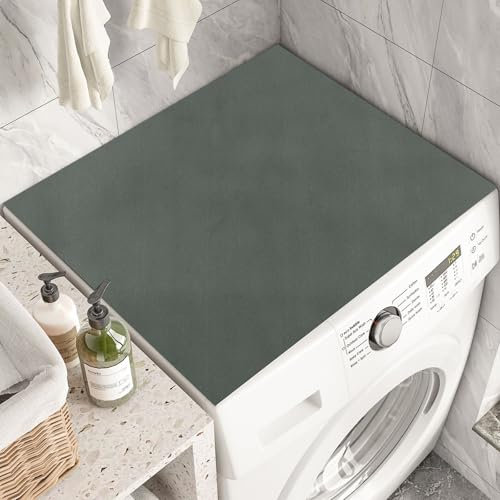 KingYH 60 x 60 cm Cubierta Para Lavadora Gris oscuro Protección Funda Antipolvo Lavadora Cubierta Superior para Lavadora y Secadora para lavadora secadora baño cocina