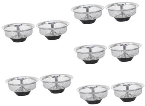 Gadpiparty 5 Series Colador Fregadero Escurridores Tapón Escurridor De Fregadero De Cocina Cesta del Colador del Fregadero Coladores Enchufar Drenar Silver Acero Inoxidable 2 Piezas X 5