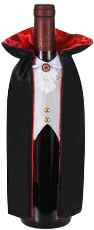 TWSANTAMAS Halloween Wine Bottle Cover - Vampire Wine Holder, Dracula Party Decor, Spooky Wine Gift Accessories for Halloween Home Decor & Holiday Gifts