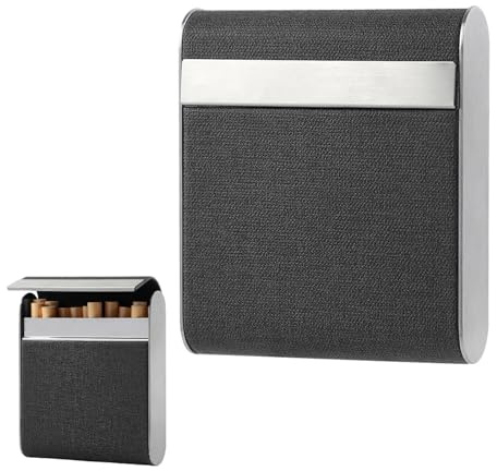 Pitilleras para Cigarrillos, Pitillera Tabaco de Liar, Negro | Humedad A Prueba de Sudor Pitillera Hombre para 20 Cigarrillos para Diario Actividad Empresarial, Cigarette Case para Regalo