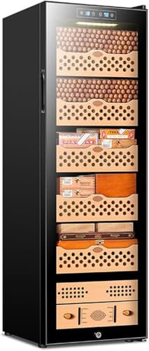 YCNLYSSR Elektrischer Zigarrenhumidor , Mit Kühl- Und Heizfeuchtigkeitskontrolle Leiser Elektrischer Humidor , Für 1000 Zigarren Schrankhumidor Mit Schubladen Aus Spanischem Zedernholz Für Männer,M