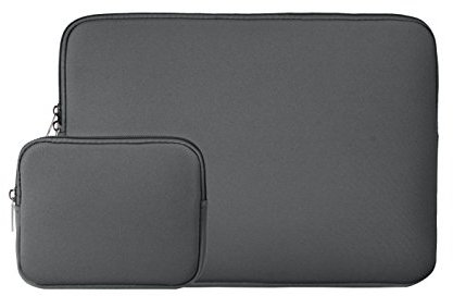 RAINYEAR Laptop Sleeve Case Compatible with 13.3 Inch Notebook Computer Tablet Chromebook 14 MacBook Pro/Max M4 M3 M2 M1 Soft Carrying Bag Zipper Protective Cover with Accessories Pouch(Grey)