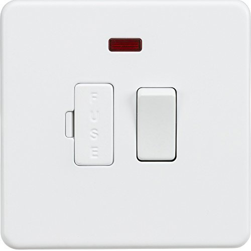 Knightsbridge SF6300NMW Screwless 13A Switched Fused spur Unit with neon-Matt White, 230 V