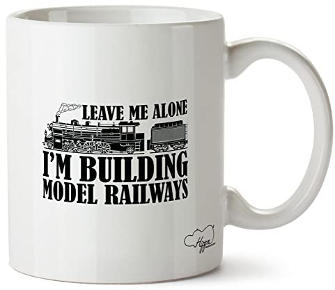 Hippowarehouse Leave Me Alone I'm Building Model Railways Printed Mug Cup Ceramic 10oz