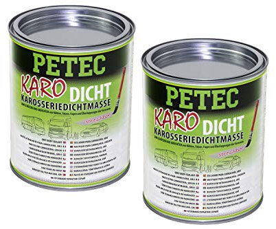 2x 1000 ml Petec Karo-Dicht Karosseriedichtmasse Dose 94130 Dichtmasse