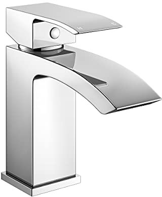Modern Chrome Bathroom Waterfall Basin Mono Mixer Tap