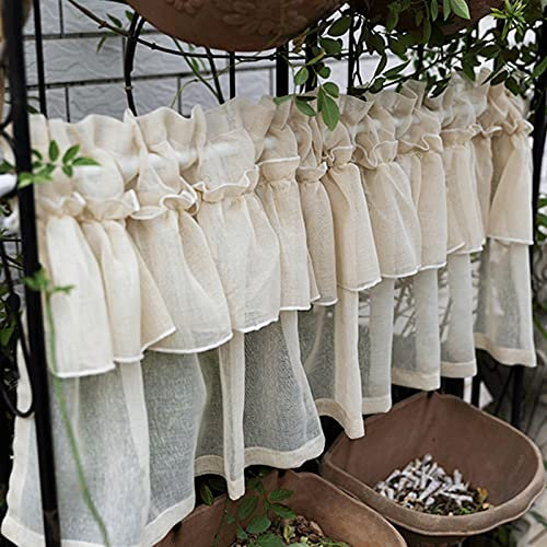 Brise Bise De Cuisine, Cantonnière De Fenêtre en Voile, Style Campagnard De Bistro, Rideaux Courts pour La Décoration De Fenêtre De Porte, Cuisine Et Salon