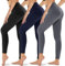 Gayhay 3er Pack Leggings Damen High Waist Sportleggings Blickdicht Sporthose für Sport Yoga Gym(Schwarz/Dunkelgrau/Dunkelblau,S-M)