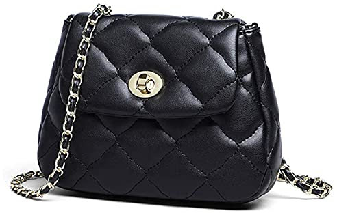 Trendige Leder-Crossbody-Taschen für Frauen, lässige Leder-Umhängetasche für Frauen verstellbare Flip-Crossbody-Tasche (Schwarz)