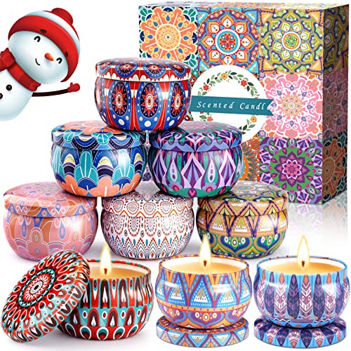 VIPNAJI Velas Perfumadas Juego de 9 piezas Vela Aromática Regalo de Velas de Aromaterapia Cera de Soja Natural,Juegos de Velas para Cumpleaños, Aniversario, Día de la Madre, Navidad, Regalos Mujer