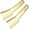 MSY BIGSUNNY Pinze per pasta in acciaio inox, 20 cm, pinze per spaghetti con denti, pinze per servire tagliatelle, spaghetti, cucina (set di 2, oro lucido)