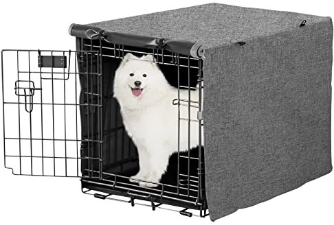 X-ZONE PET Double Door Dog Crate Cover - Polyester Pet Kennel Cover (Fits 24 30 36 42 48 inches Wire Crate)