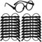 heavenlife 16 Stück Zauberer Runde Gläser, Wizard Brille Keine Objektive, Kunststoff Rahmen Brillen für Halloween Maskerade Cosplay Geburtsta Magier Mottopartys(Schwarz)