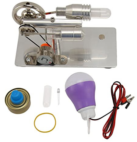 Stirling Engine Model Kit Stirling Engine Motor Model T Type Educational Stirling Engine Toy Miniature Engine Physics Experiment Toy Micro Engine Generator Motor Toy