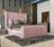 Winged Luxury Bed Frame, Plush Velvet Bed, Ottoman Storage Bed Frame (Pink Plush Velvet, 4FT SMALL DOUBLE)