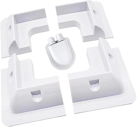 TRAMILY Soportes de panel solar ABS blanco Soportes de montaje del panel solar 5 Soporte de soporte de esquina sin taladros Kit de soporte para RV Marine y Caravan Resistente a los rayos UV- Blanco