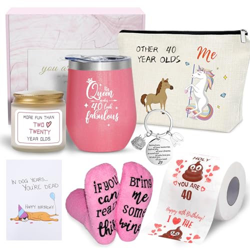 AWDK Geschenke zum 40. Geburtstag für Frauen, Dekorationen, Geschenkidee für Sie, Mutter, Geschenkkorb zu Weihnachten Thanksgiving Muttertag