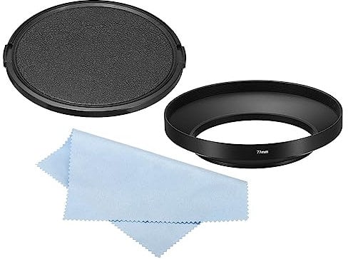 PATIKIL 77mm Lens Hood, Wide Angle Matte Surface Anti-reflective Inside Hood with Cap and Cleaning Cloth for Camera Lens, Black for Nikon, for Fujifilm, for Pentax, for Leica