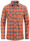 J.VER Herren Hemd Kariertes Trachtenhemd Männer Freizeithemd Baumwolle Regular Fit Wanderhemd mit Brusttasche,Orange Grau,3XL