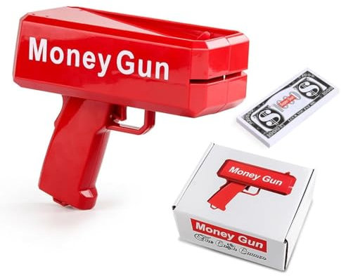 OBEST Geld Gun Shooter,Geld Gun Spielzeug,Gefälschte US Dollar Bill,Prop Gun,Geld Regen,Geeignet für Party,Hochzeit,Party Spiele