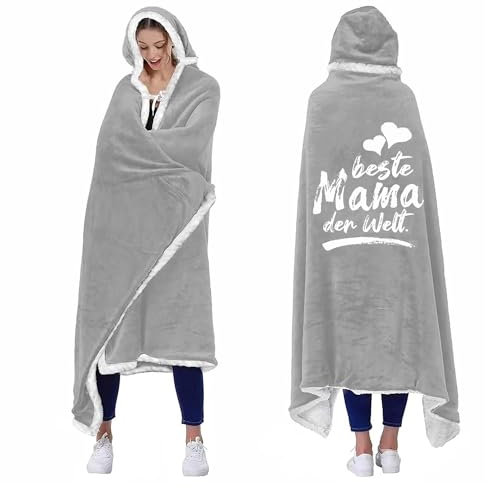 Muttertagsgeschenke für Mama, Decke mit ärmeln Geburtstagsgeschenk für Mama, Kuscheldecke mit ärmeln Mama Geschenk zum Weihnachten Geburtstag Muttertag, Beste Mama Geschenk von Tochter Sohn