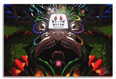 Quem Undertale Spiel-Poster, dekoratives Gemälde, Leinwand, Wandposter und Kunstbild, Druck, moderne Familienschlafzimmer-Dekoration, Poster, 20 x 30 cm