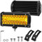 BIHEE Phare de Travail 2 pcs 12V 240W 24000LM Projecteur LED Lampe de Travail 18cm 6000K Lumière Jaune Barre Led Pour Voiture Camion Tracteur Quad Véhicule Bateau