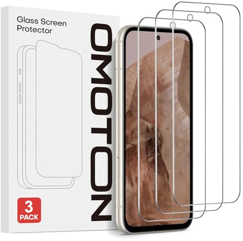 OMOTON Schutzfolie für Google Pixel 8a Panzer Schutz Glas, Pixel 8a Schutzglas, HD Displayschutzfolie, Ultra-klar, 3 Stück
