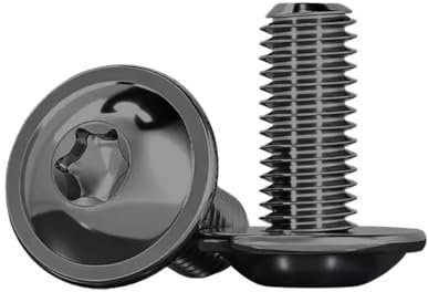 Drenky Viti M5 Testa Bombata 20 Pezzi, M5x16mm Viti Nero Viti A Macchina Torx ISO 7380-2 Viti In Acciaio Inox A2 V2A Viti A Testa Bombata Viti Con Flangia Viti A Testa Piana