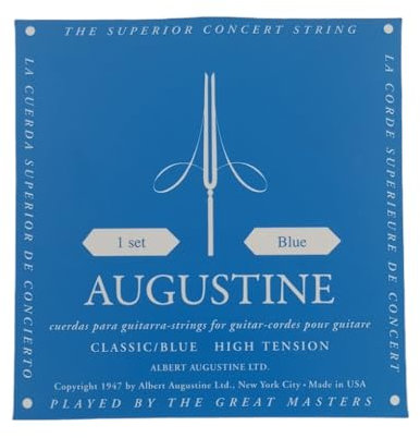 Juego de cuerdas para guitarra clasica/española Augustine etiqueta azul.