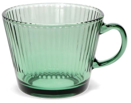 Rex London Ribbed Glass Mug 400ml - Green