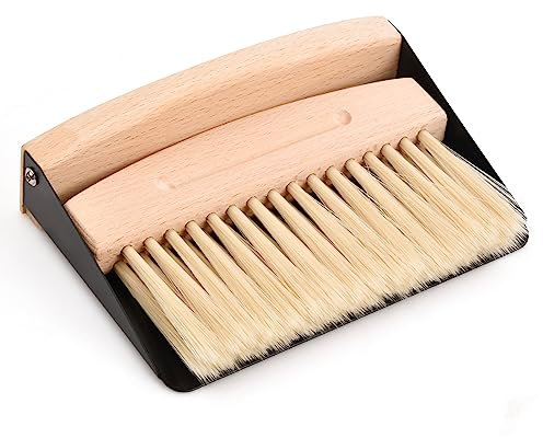 Mini Pelle Balayette, Balayette Pelle Ensemble, en Bois Pelle et Balayette, Petit Balai pour Nettoyer Les Plateaux de Table, La Poussière et La Saleté, Balai et Pelle Ensemble
