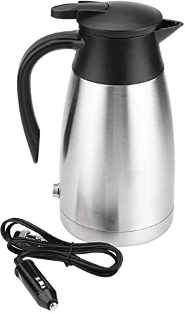 Bollitore per Auto, Caffettiera per Auto Bollitore Elettrico Viaggio in Acciaio Inossidabile 1000 Ml con Indicatore Luminoso per Uso in Viaggio