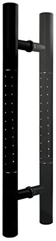 Schwarze Edelstahltür für gewerbliche Büros aus gehärtetem Glas/Schiebetür aus Holz mit Push-Pull-Griff/Schwarz/1000 x 700 mm