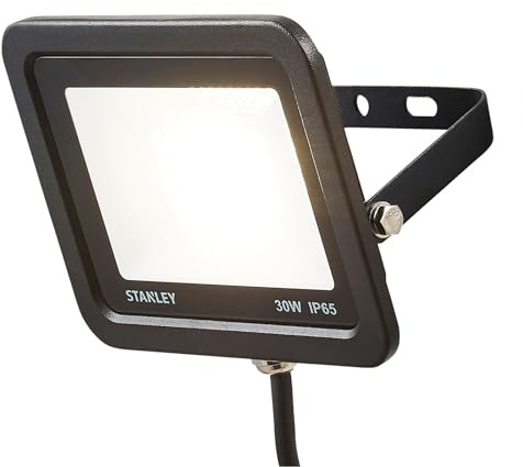 STANLEY SXLS312954KBE Slimline 30w LED Flood Light, IP65, Black, 2400lm, 6500K