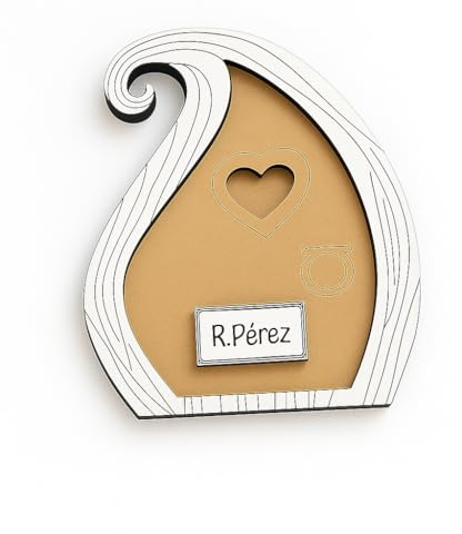 Set mágico de Ratoncito Pérez personalizado: Puerta de madera, Escalera, Cartel con nombrey Bolsa para diente (Puerta 2)